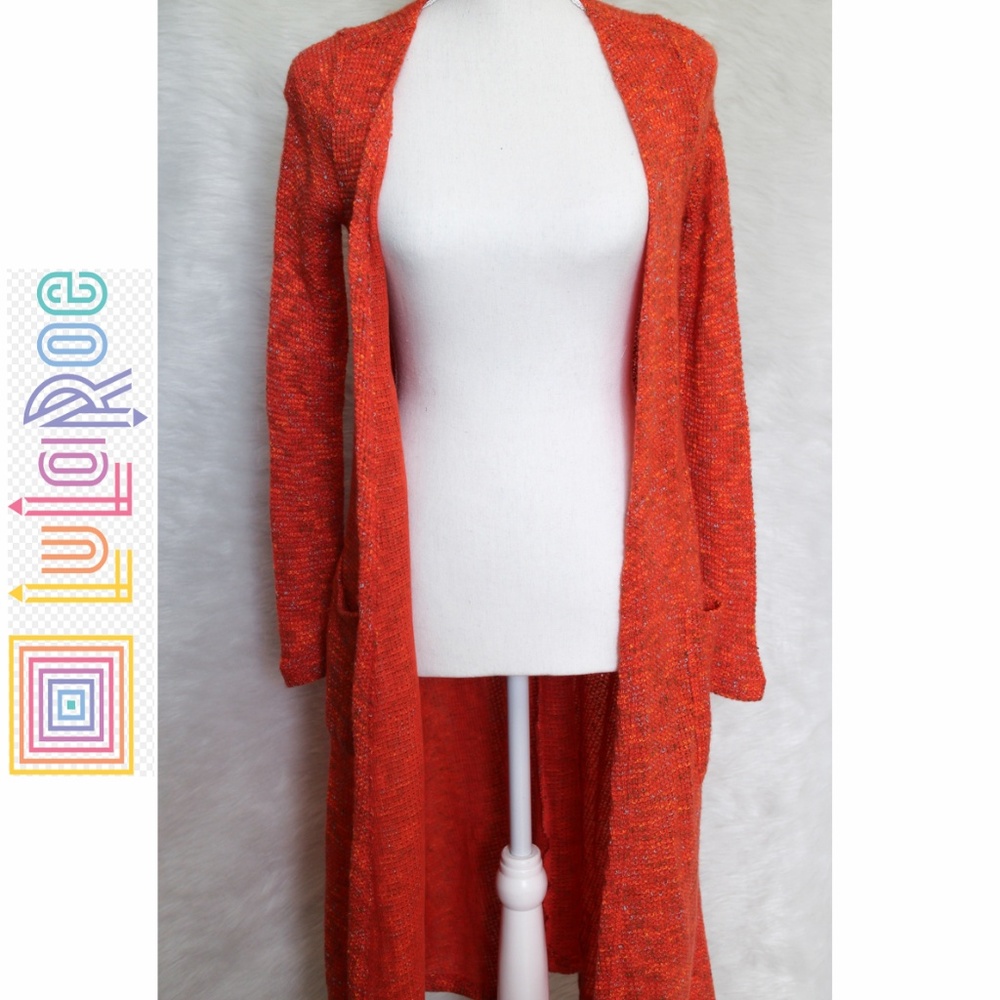 NWT LuLaRoe Orange Sarah Duster Cardigan Sweater